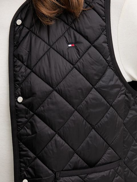 Tommy Hilfiger bezrękawnik kolor czarny przejściowy WW0WW47289