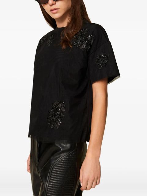 TWINSET embroidery T-shirt - Black