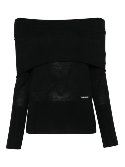 PINKO off-shoulder wool top - Black - zdjęcie produktu nr 1