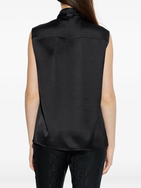 Versace tie-neck sleeveless shirt - Black
