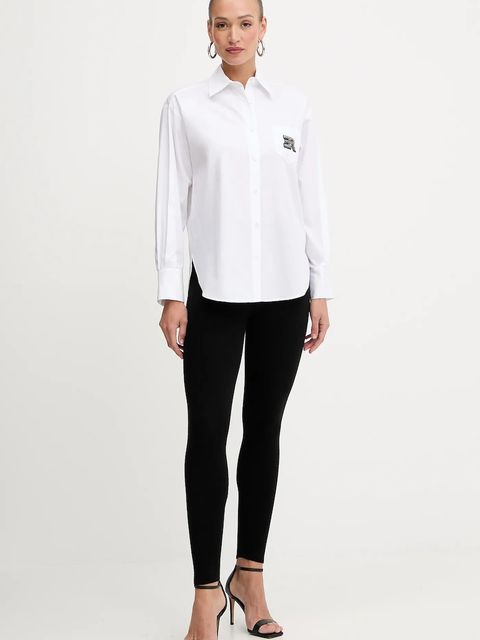 ERMANNO Firenze koszula bawełniana damska kolor biały relaxed z kołnierzykiem klasycznym 57TK014E31 - zdjęcie produktu nr 2