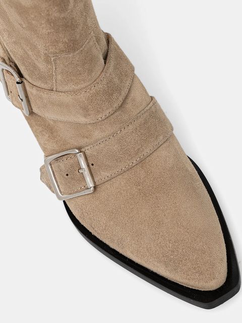 Alohas kozaki zamszowe Ryder damskie kolor beżowy na słupku S100851.01