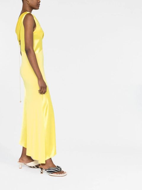LOEWE asymmetric draped midi dress - Yellow