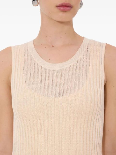 LouLou de Saison Icaria semi-sheer ribbed knitted maxi dress - Pink