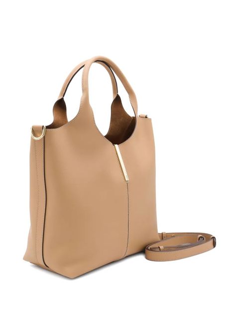 Tod's small top-handle gold-bar tote bag - Brown