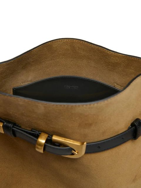 Nanushka maxi Harmonica buckle-detail tote bag - Brown