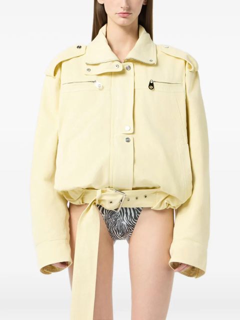 Blumarine belted canvas jacket - Yellow