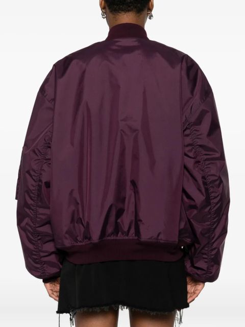 Balenciaga logo-patch bomber jacket - Purple