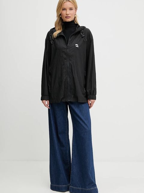 Karl Lagerfeld kurtka IKON damska kolor czarny przejściowa A3W15027