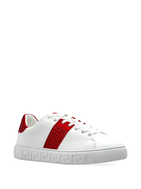 Versace Greca embellished sneakers - White