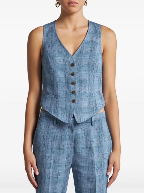 ETRO slub waistcoat - Blue - zdjęcie produktu nr 2