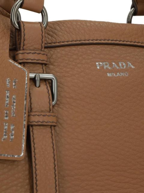 Prada buckle leather tote bag - Brown