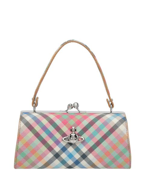 Vivienne Westwood extra-large Doll check-pattern clutch bag - Neutrals - zdjęcie produktu nr 1
