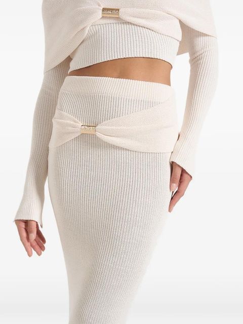 Manière De Voir Amy draped hardware-detail maxi skirt - Neutrals