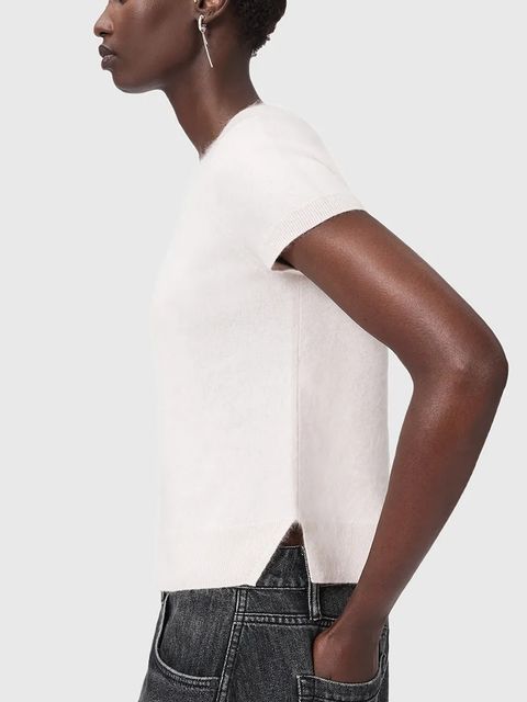 AllSaints t-shirt kaszmirowy REBEL TEE kolor różowy W118KB