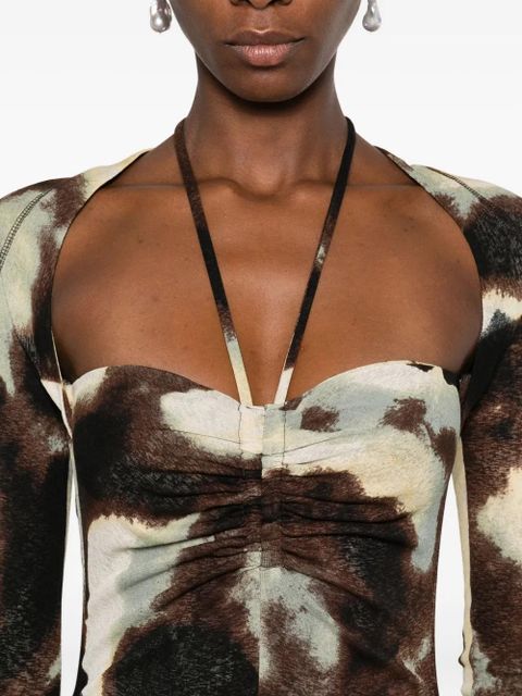 Nanushka ruched-detail maxi dress - Green