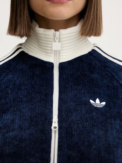 adidas Originals bluza Velour damska kolor granatowy z aplikacją KS7779