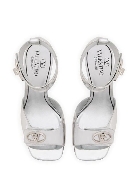 Valentino Garavani 105mm VLogo Locker sandals - Silver