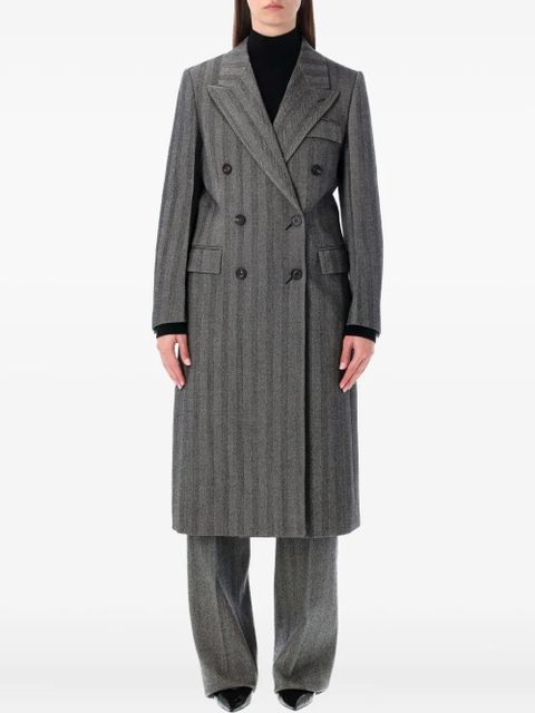 Ferragamo double-breasted striped coat - Grey - zdjęcie produktu nr 1