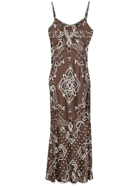 SANDRO bandana-print maxi dress - Brown