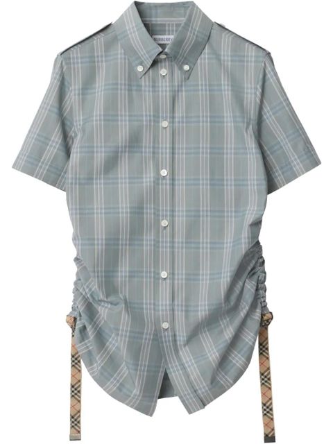 Burberry checked cotton shirt - Blue - zdjęcie produktu nr 1