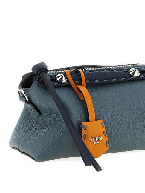FENDI mini By The Way Selleria stitching studed leather tote bag - Blue