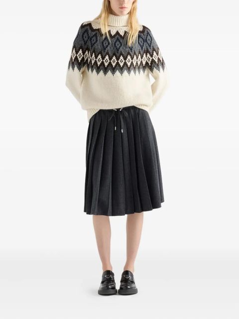 Prada intarsia turtleneck ribbed sweater - Neutrals