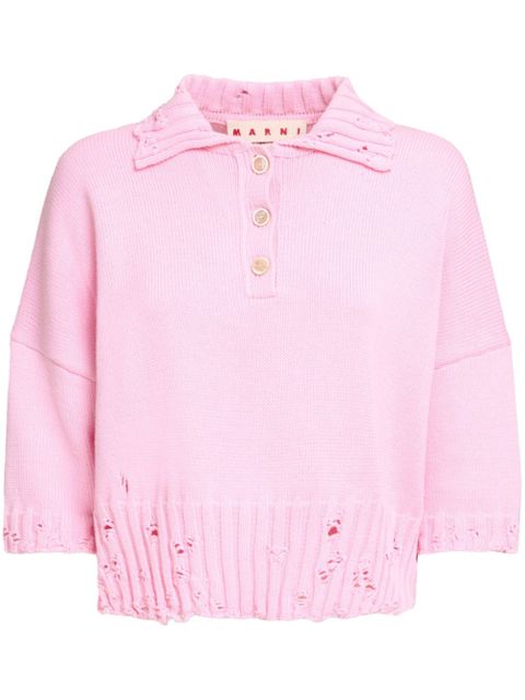 Marni knitted polo top - Pink - zdjęcie produktu nr 1
