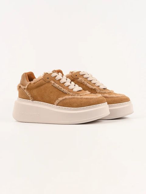 Karl Lagerfeld sneakersy zamszowe ANAKAPRI U damskie kolor brązowy KL63509