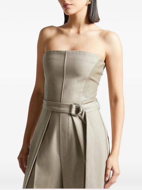 Manière De Voir Sabine pleated belted jumpsuit - Neutrals - zdjęcie produktu nr 2