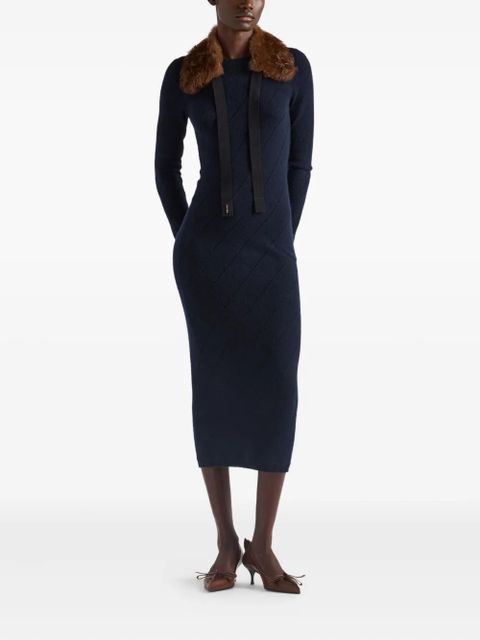 Prada crew-neck maxi dress - Blue