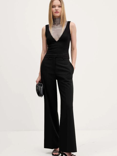 Karl Lagerfeld Jeans top damska kolor czarny z aplikacją A4W17032 - zdjęcie produktu nr 2