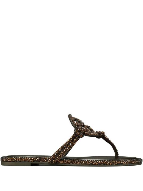 Tory Burch knotted crystal miller sandals - Brown - zdjęcie produktu nr 1