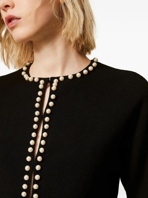 TWINSET pearl-embellished cardigan - Black