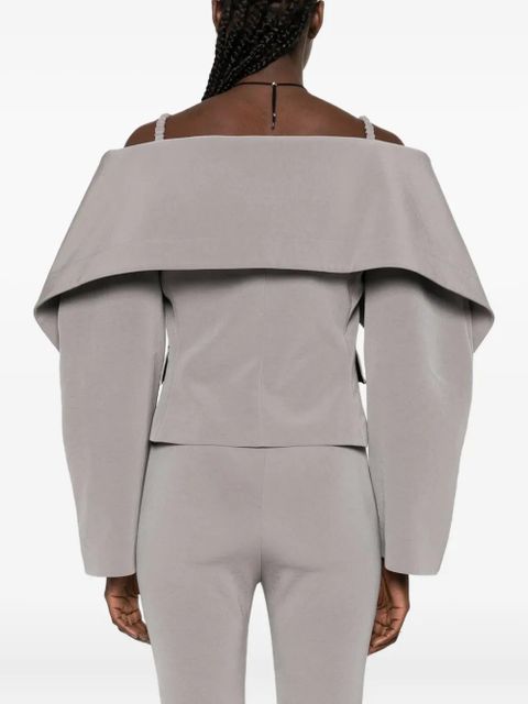 Nanushka foldback-neckline blazer - Grey