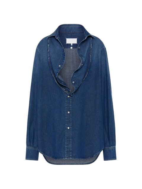 Maison Margiela Folded Collar Denim Shirt - Blue - zdjęcie produktu nr 1