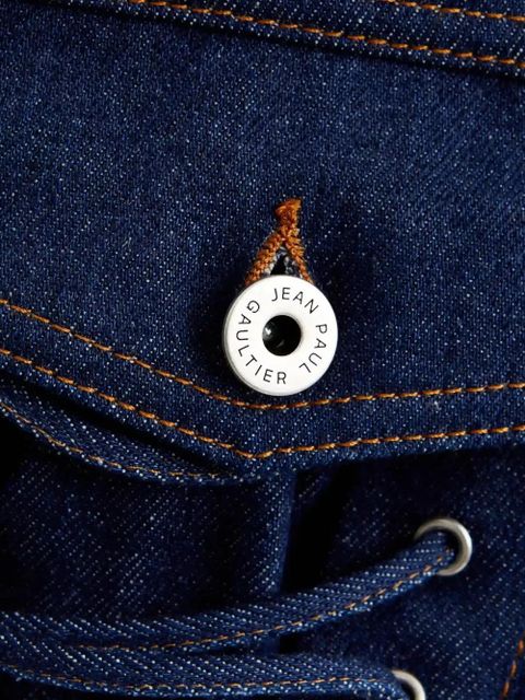 Jean Paul Gaultier lacing-detail denim jacket - Blue - zdjęcie produktu nr 2