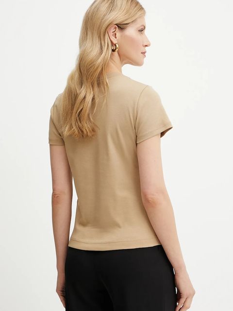 Marella t-shirt bawełniany LANGUE damski kolor beżowy 2513971025200 - zdjęcie produktu nr 2