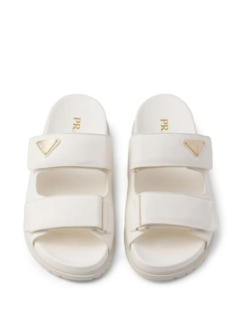 Prada leather slides - White