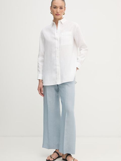 Weekend Max Mara spodnie damskie lniane MALIZIA - zdjęcie produktu nr 1