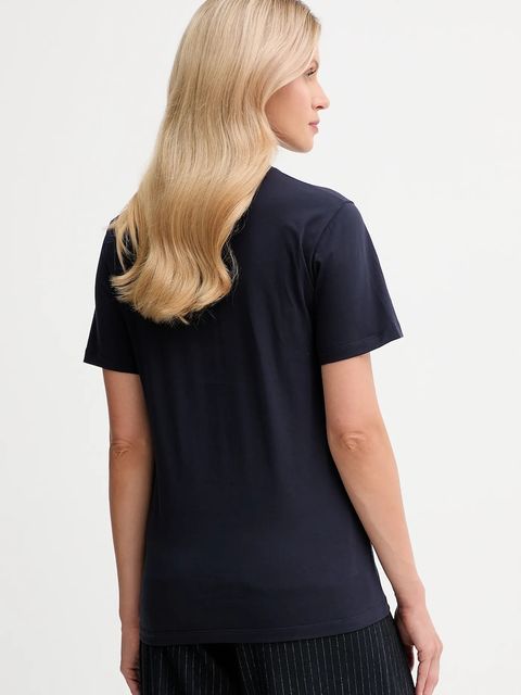 Bally t-shirt bawełniany damski kolor granatowy WJE085