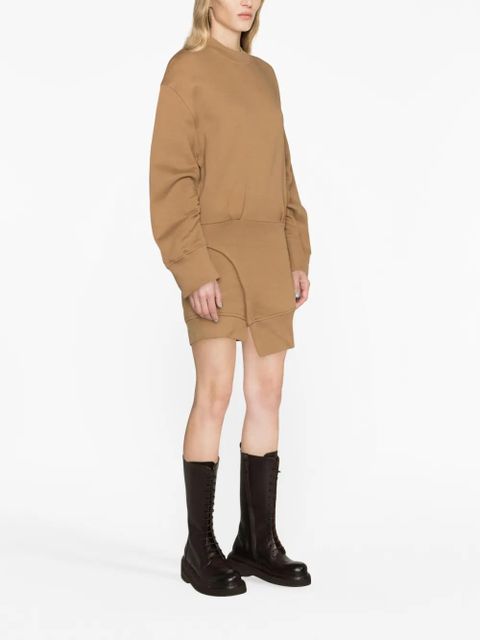 The Attico Ivory cotton sweatshirt dress - Brown