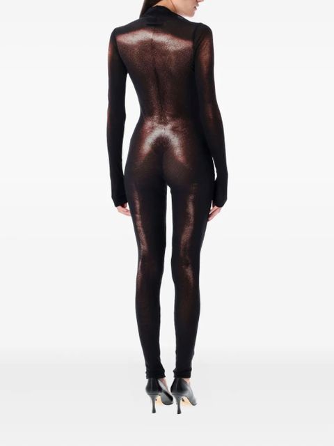 Jean Paul Gaultier mesh body-print jumpsuit - Black