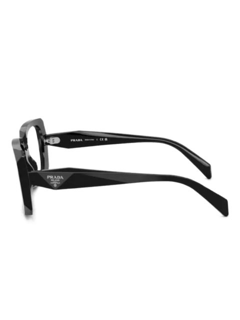 Prada Eyewear geometric-frame glasses - Black