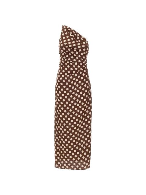 Faithfull the Brand Simona polka-dot maxi dress - Brown - zdjęcie produktu nr 1