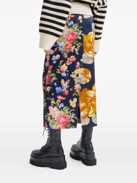 Essentiel Antwerp Jonsea floral-print skirt - Blue - zdjęcie produktu nr 2