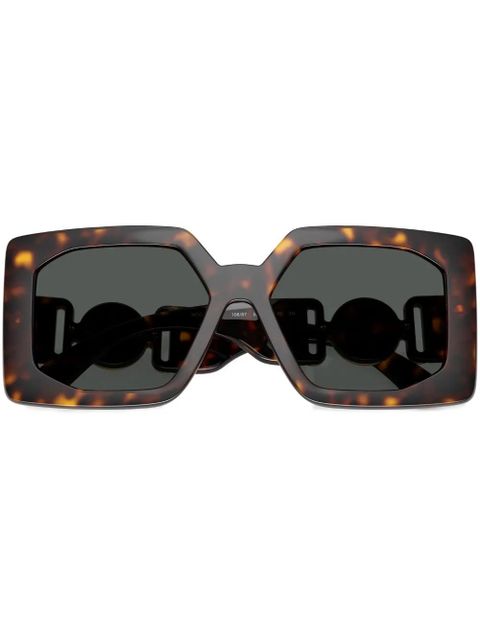 Versace Eyewear engraved-Medusa plaque sunglasses - Brown