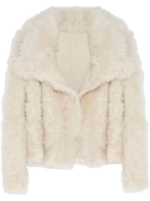 Yves Salomon cropped leather jacket - White - zdjęcie produktu nr 1