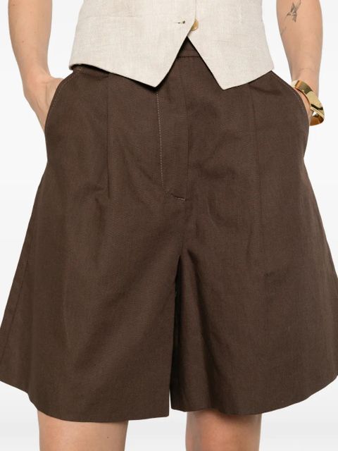 Weekend Max Mara pleatd bermuda shorts - Brown