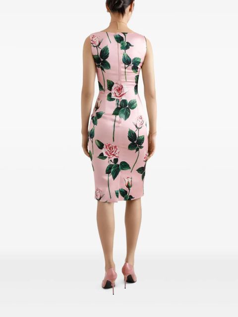 Dolce & Gabbana floral-print midi dress - Pink